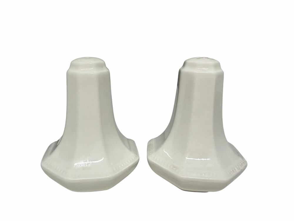 Vintage White Ironstone Salt and Pepper Shakers from Johnson Bros Heritage White